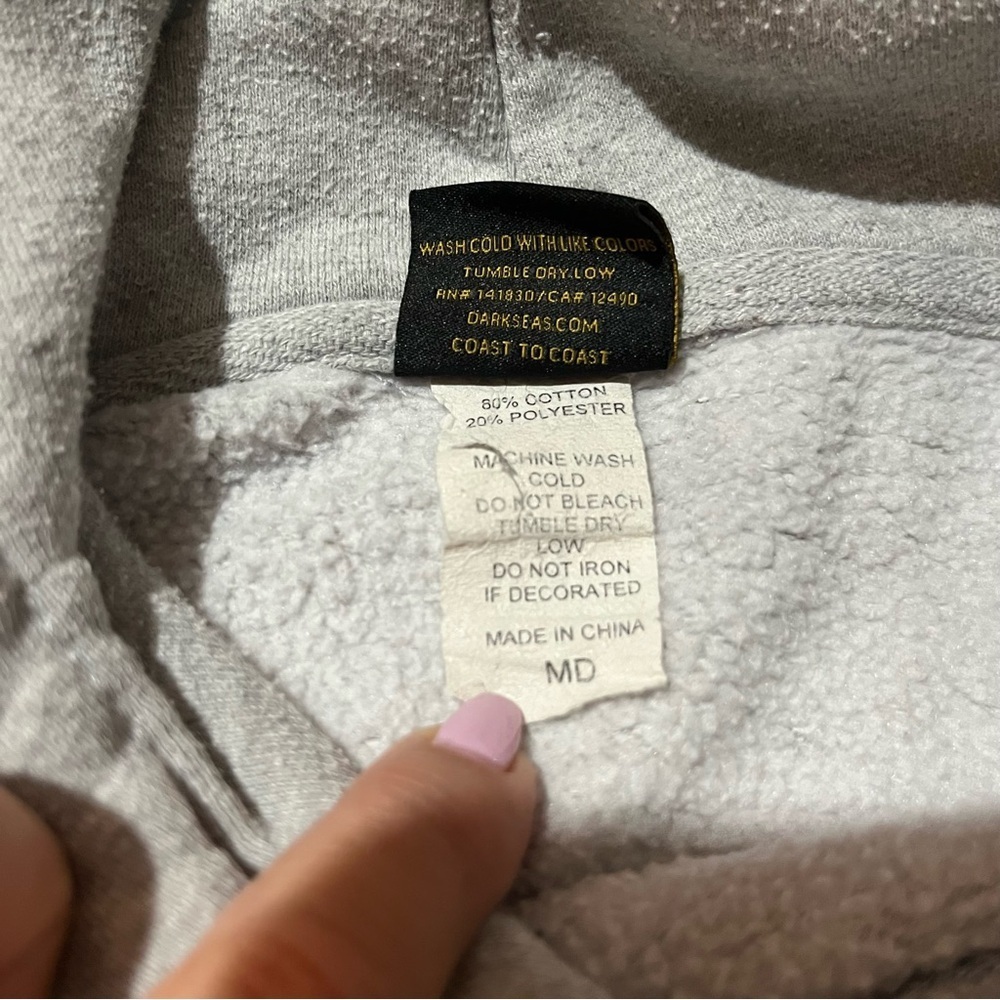 Dark Seas Headmaster Heather Gray Hooded Hoodie Pullover Skater Sweatshirt SZ M - Picture 8 of 11